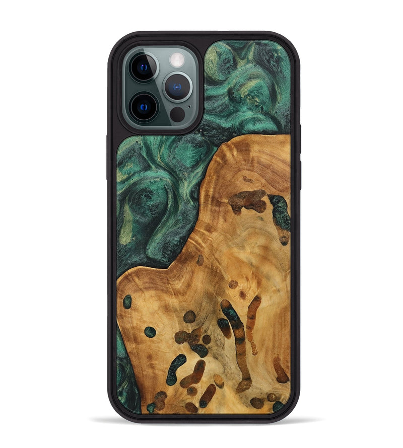 iPhone 12 Pro Max Wood Phone Case - Sanaa (Green, 744501)