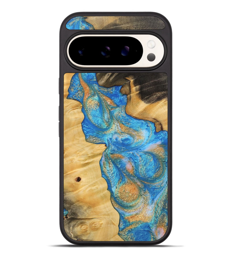 Pixel 9 Pro XL Wood Phone Case - Carson (Teal & Gold, 744520)