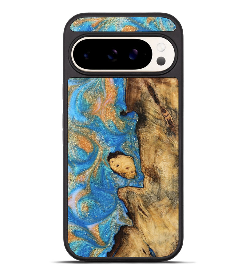 Pixel 9 Pro XL Wood Phone Case - Bonny (Teal & Gold, 744521)