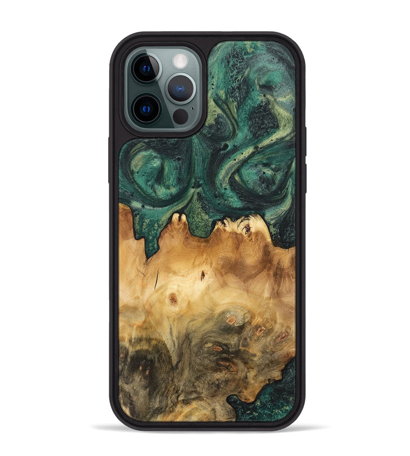 iPhone 12 Pro Max Wood Phone Case - Kacie (Green, 744527)