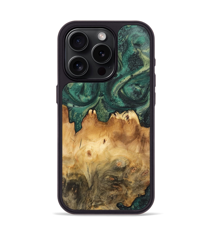 iPhone 15 Pro Wood Phone Case - Kacie (Green, 744527)