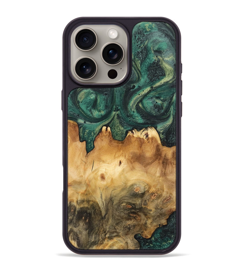 iPhone 16 Pro Max Wood Phone Case - Kacie (Green, 744527)