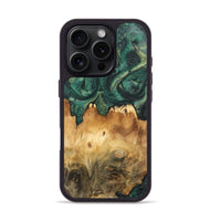 iPhone 16 Pro Wood Phone Case - Kacie (Green, 744527)