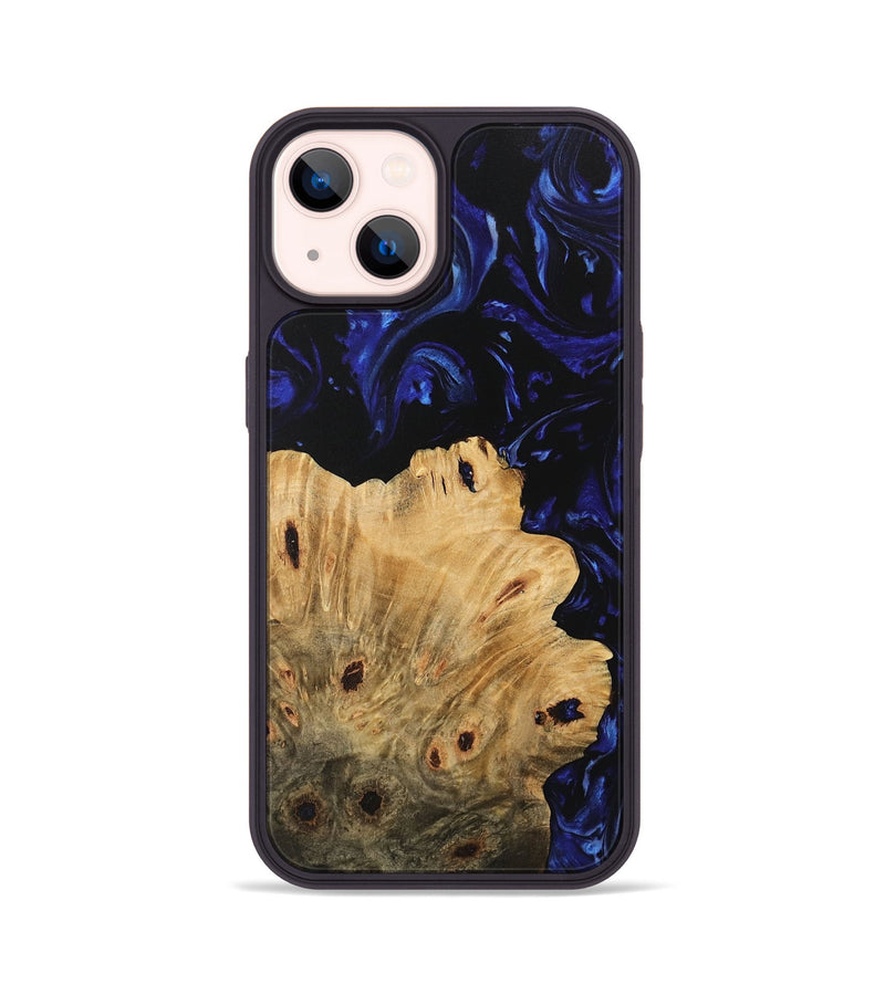 iPhone 14 Wood Phone Case - Kathern (Blue, 744535)