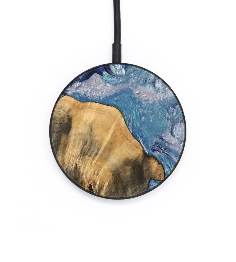 Circle Wood Wireless Charger - Petrina (Blue, 744548)