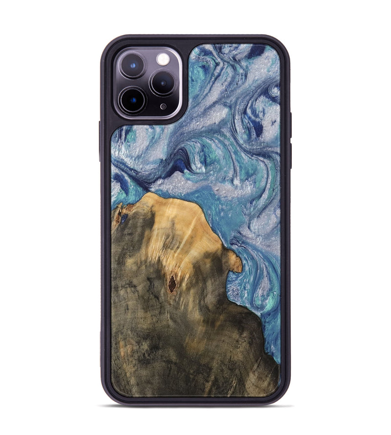 iPhone 11 Pro Max Wood Phone Case - Petrina (Blue, 744548)