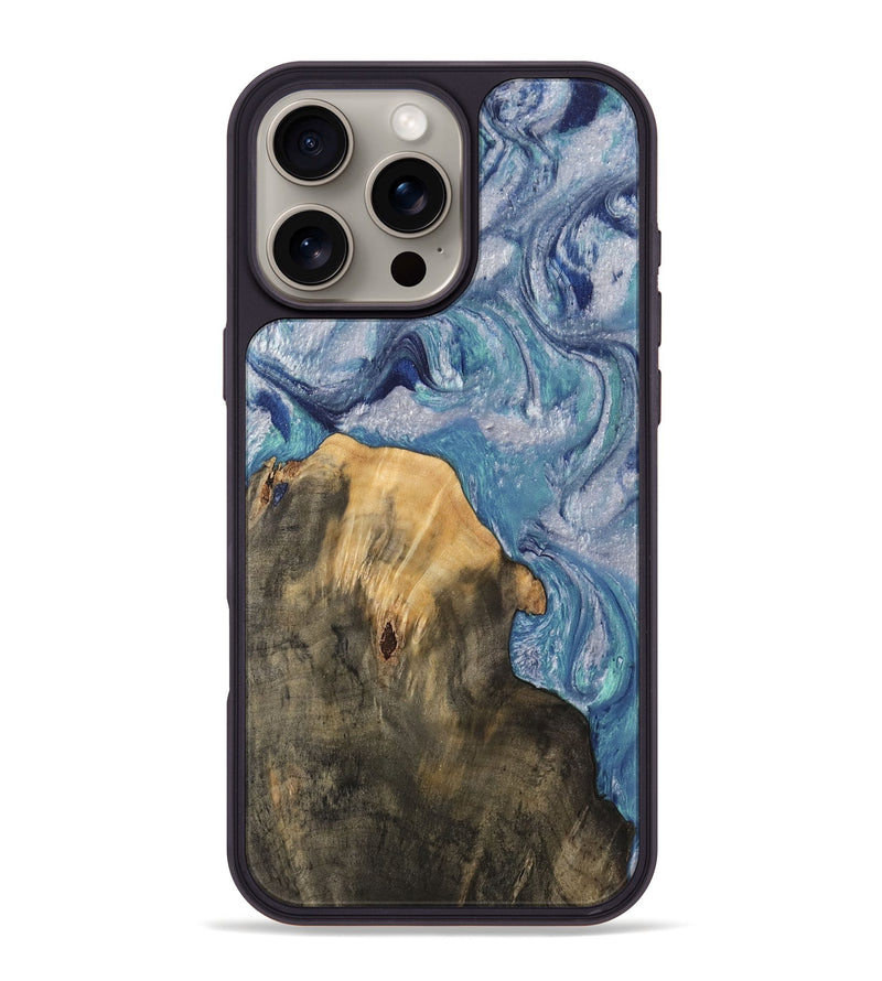 iPhone 16 Pro Max Wood Phone Case - Petrina (Blue, 744548)