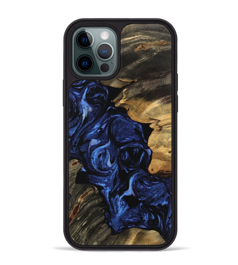 iPhone 12 Pro Max Wood Phone Case - Vernia (Blue, 744555)