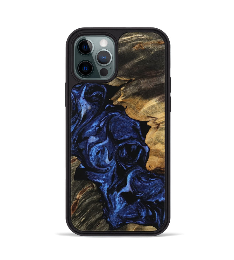 iPhone 12 Pro Wood Phone Case - Vernia (Blue, 744555)