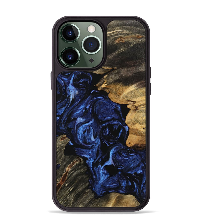 iPhone 13 Pro Max Wood Phone Case - Vernia (Blue, 744555)