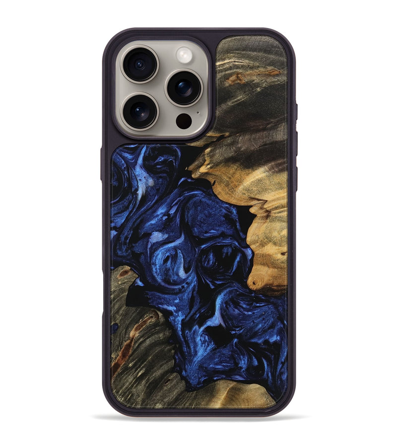 iPhone 16 Pro Max Wood Phone Case - Vernia (Blue, 744555)