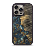 iPhone 15 Pro Max Wood Phone Case - Shawn (Teal & Gold, 744558)