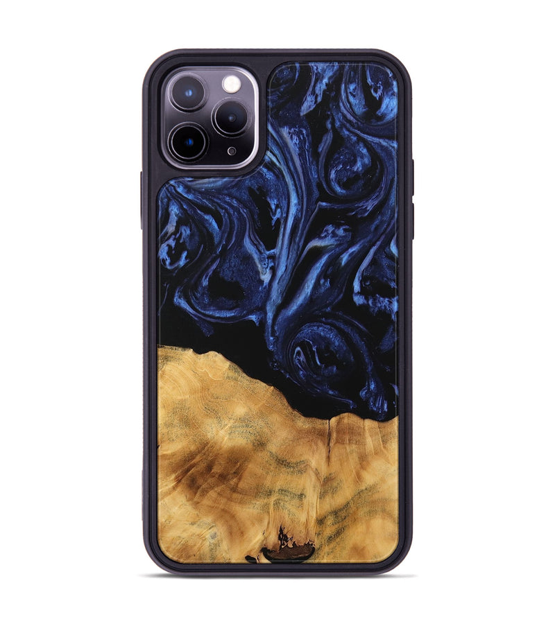 iPhone 11 Pro Max Wood Phone Case - Samual (Blue, 744559)