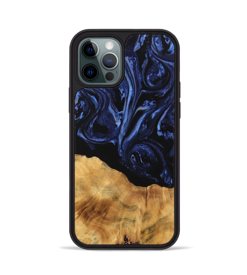 iPhone 12 Pro Wood Phone Case - Samual (Blue, 744559)