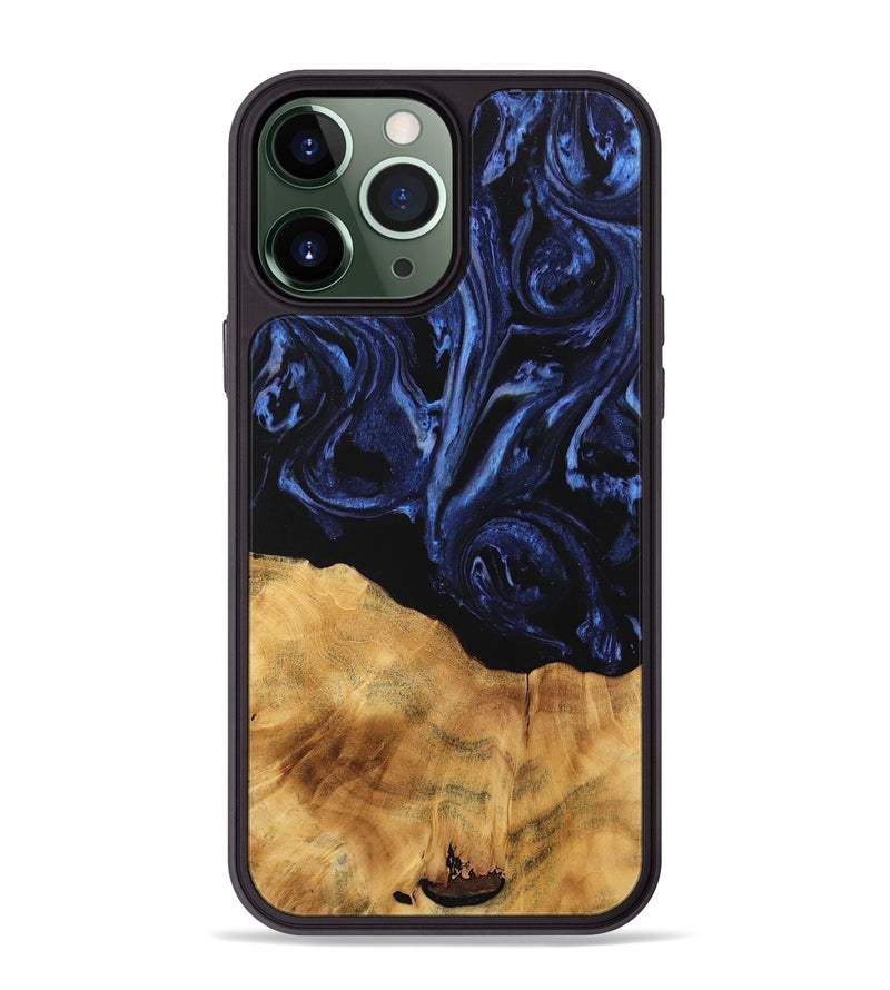 iPhone 13 Pro Max Wood Phone Case - Samual (Blue, 744559)