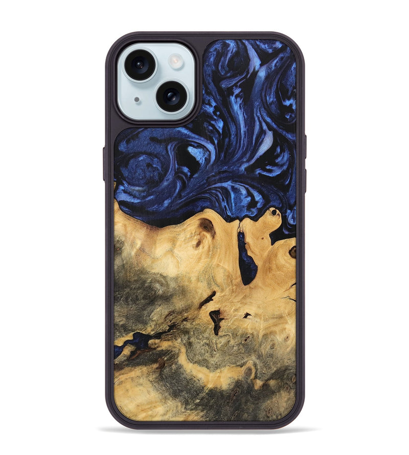 iPhone 15 Plus Wood Phone Case - Bonni (Blue, 744583)