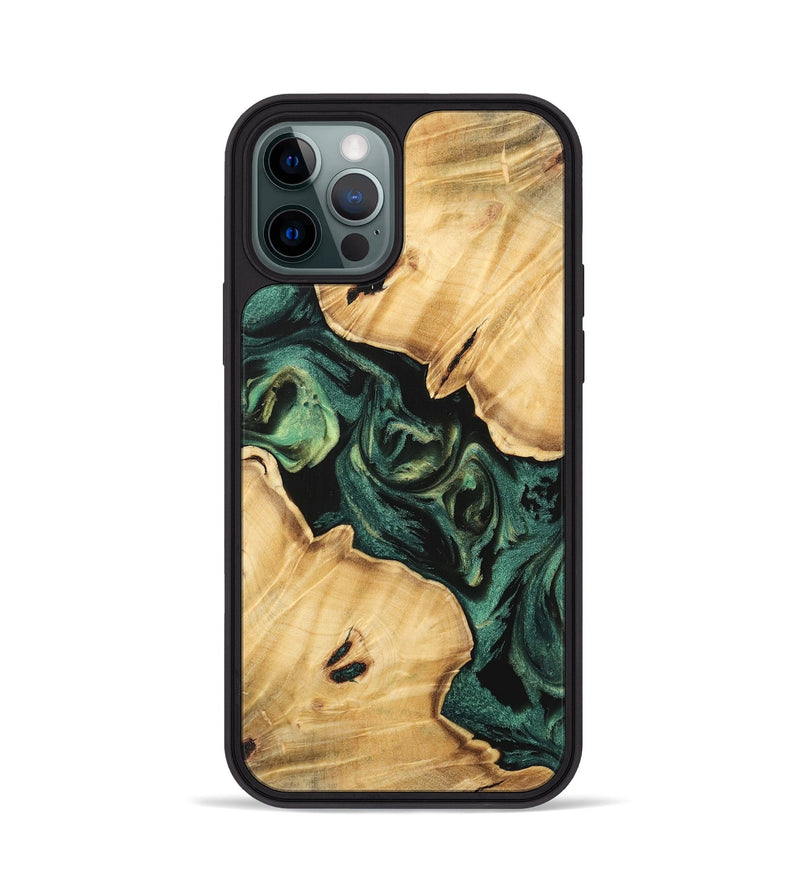 iPhone 12 Pro Wood Phone Case - Darwyn (Green, 744585)