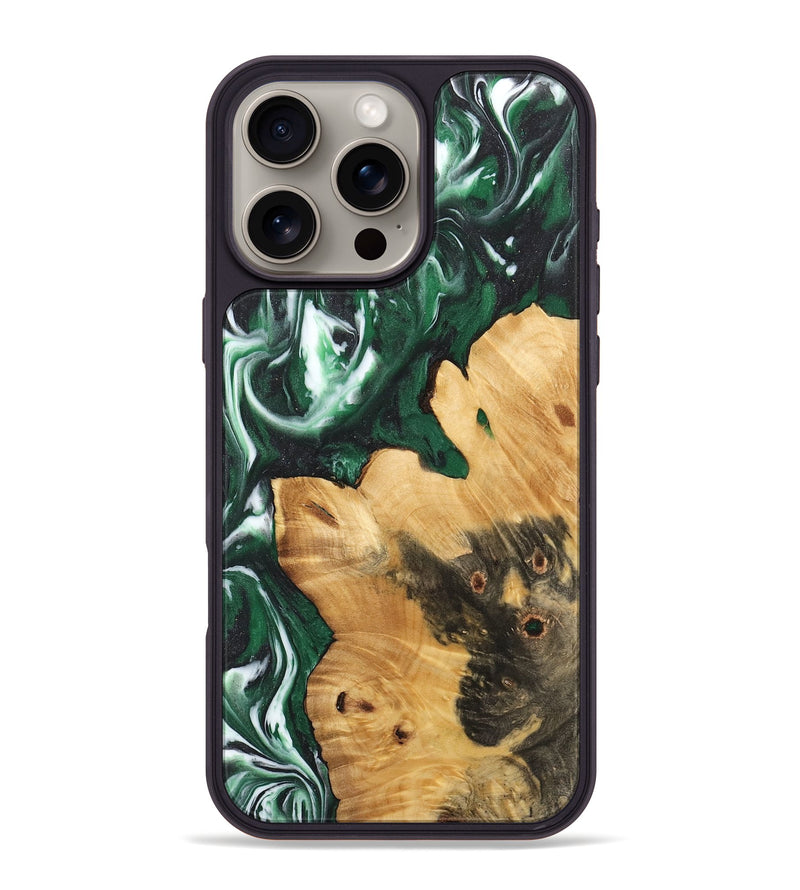 iPhone 16 Pro Max Wood Phone Case - Yannis (Green, 744592)