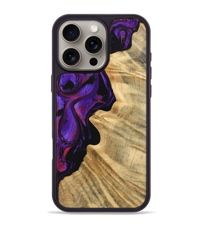 iPhone 16 Pro Max Wood Phone Case - Aila (Purple, 744594)