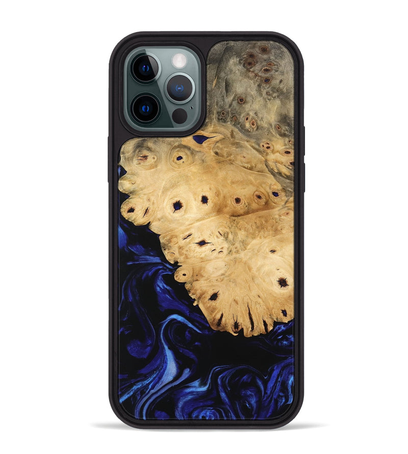 iPhone 12 Pro Max Wood Phone Case - Evelyne (Blue, 744598)