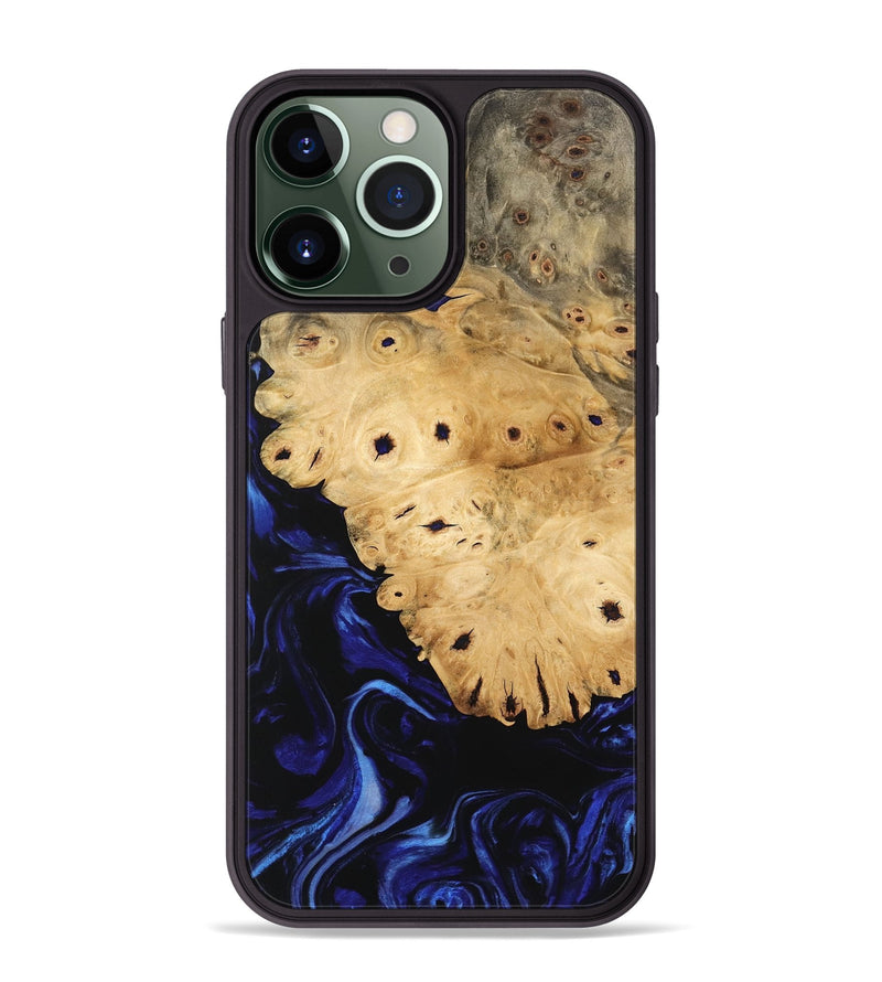 iPhone 13 Pro Max Wood Phone Case - Evelyne (Blue, 744598)