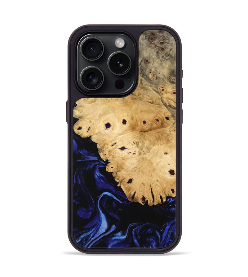 iPhone 15 Pro Wood Phone Case - Evelyne (Blue, 744598)