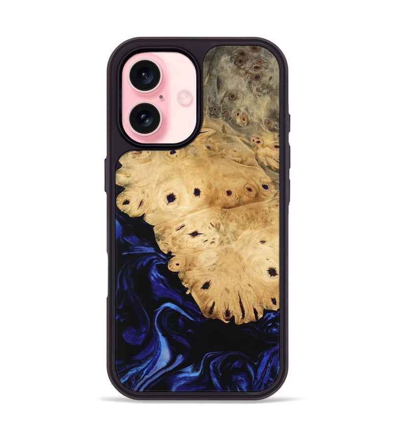 iPhone 16 Wood Phone Case - Evelyne (Blue, 744598)