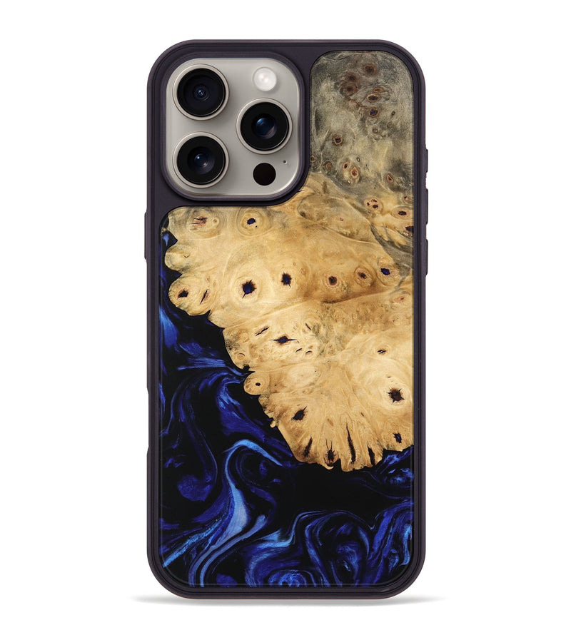 iPhone 16 Pro Max Wood Phone Case - Evelyne (Blue, 744598)