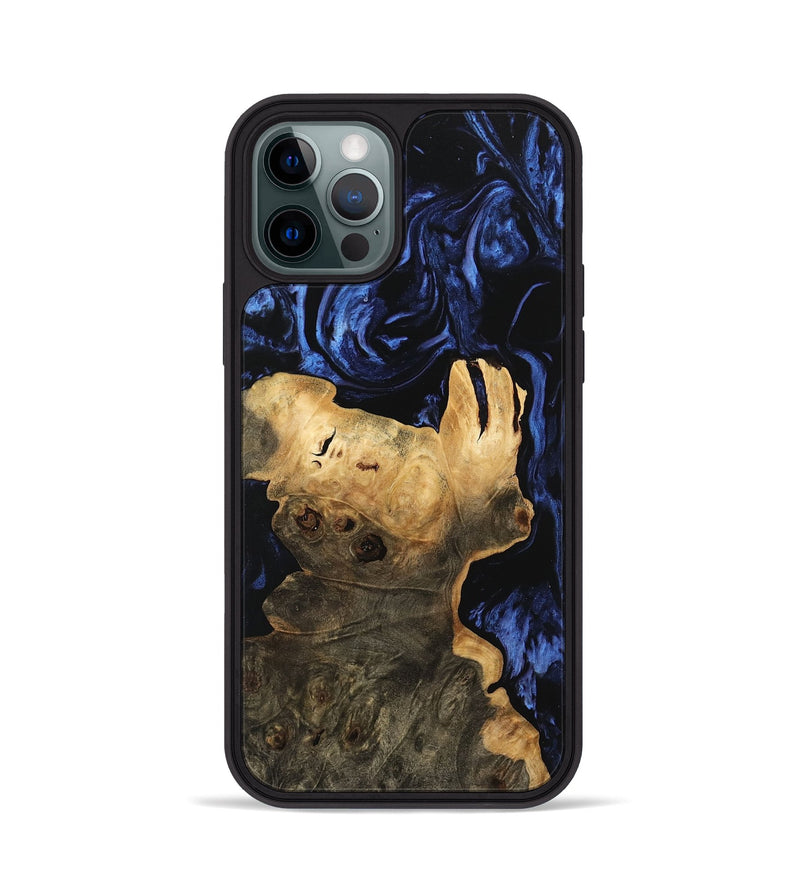 iPhone 12 Pro Wood Phone Case - David (Blue, 744618)