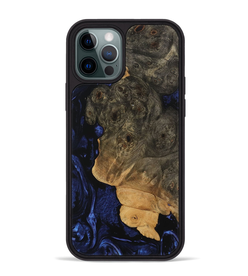 iPhone 12 Pro Max Wood Phone Case - Javad (Blue, 744619)