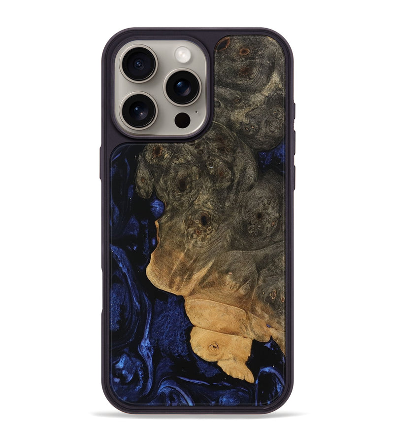 iPhone 16 Pro Max Wood Phone Case - Javad (Blue, 744619)