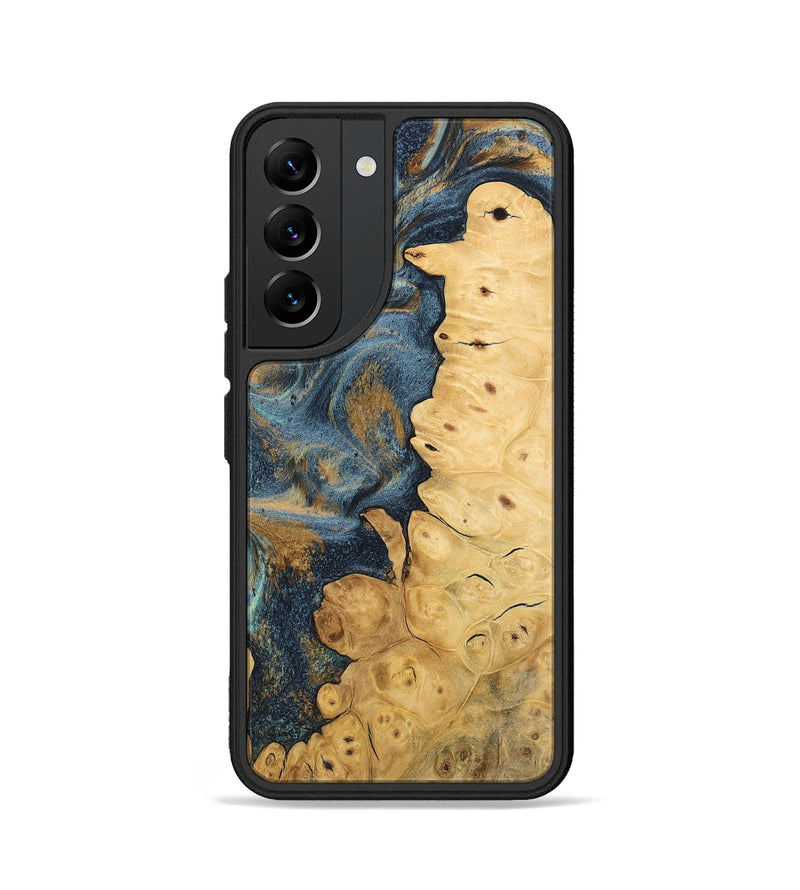 Galaxy S22 Wood Phone Case - Eluned (Teal & Gold, 744620)