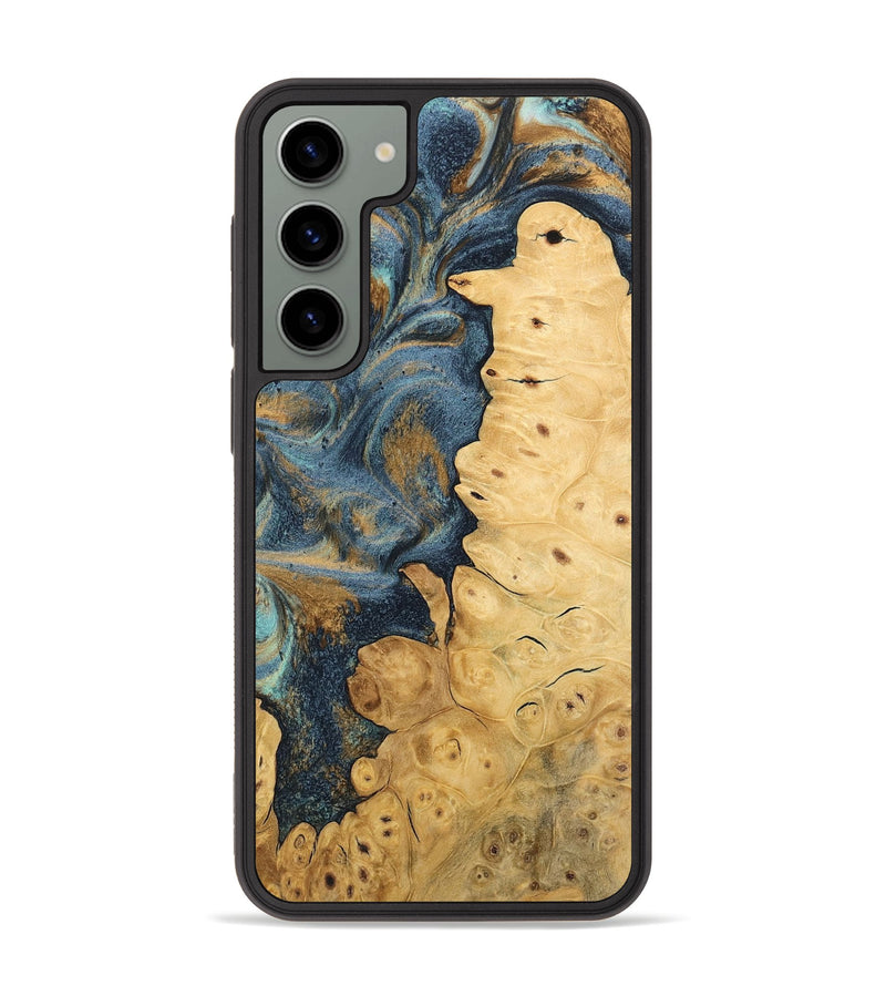 Galaxy S23 Plus Wood Phone Case - Eluned (Teal & Gold, 744620)