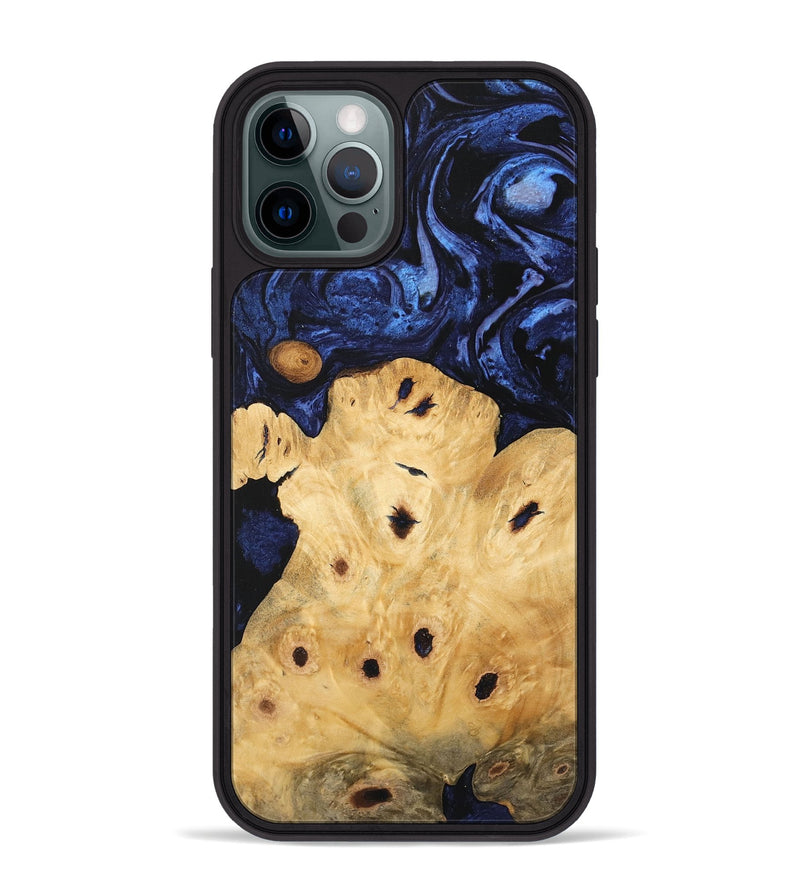 iPhone 12 Pro Max Wood Phone Case - Ginelle (Blue, 744634)