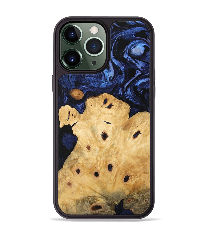 iPhone 13 Pro Max Wood Phone Case - Ginelle (Blue, 744634)