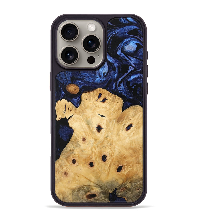 iPhone 16 Pro Max Wood Phone Case - Ginelle (Blue, 744634)