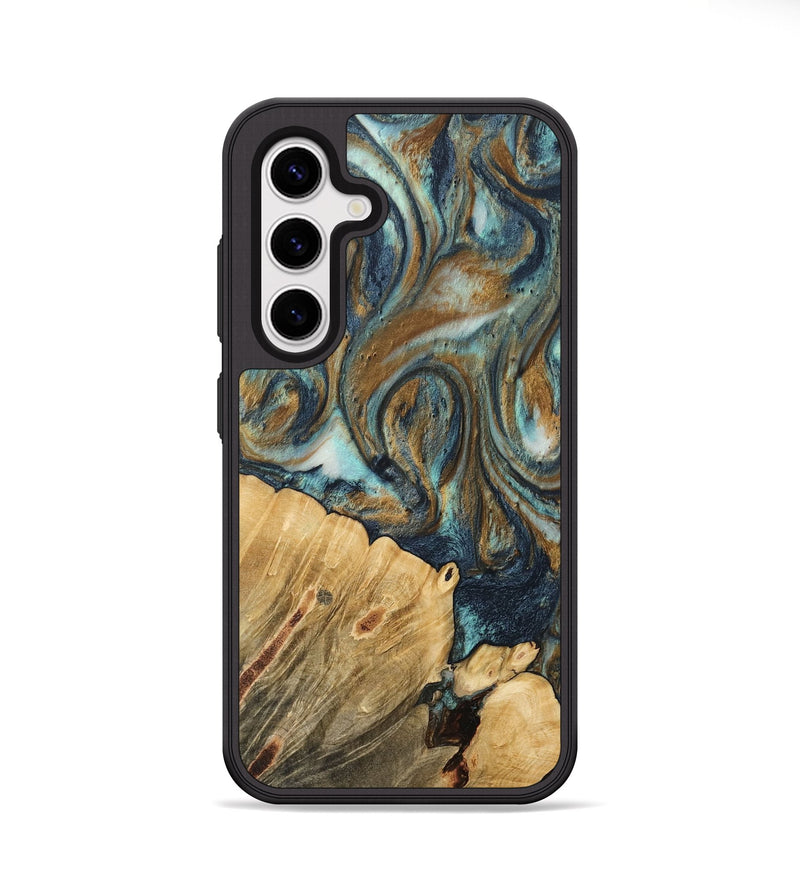 Galaxy S25 Plus Wood Phone Case - Rozina (Teal & Gold, 744635)