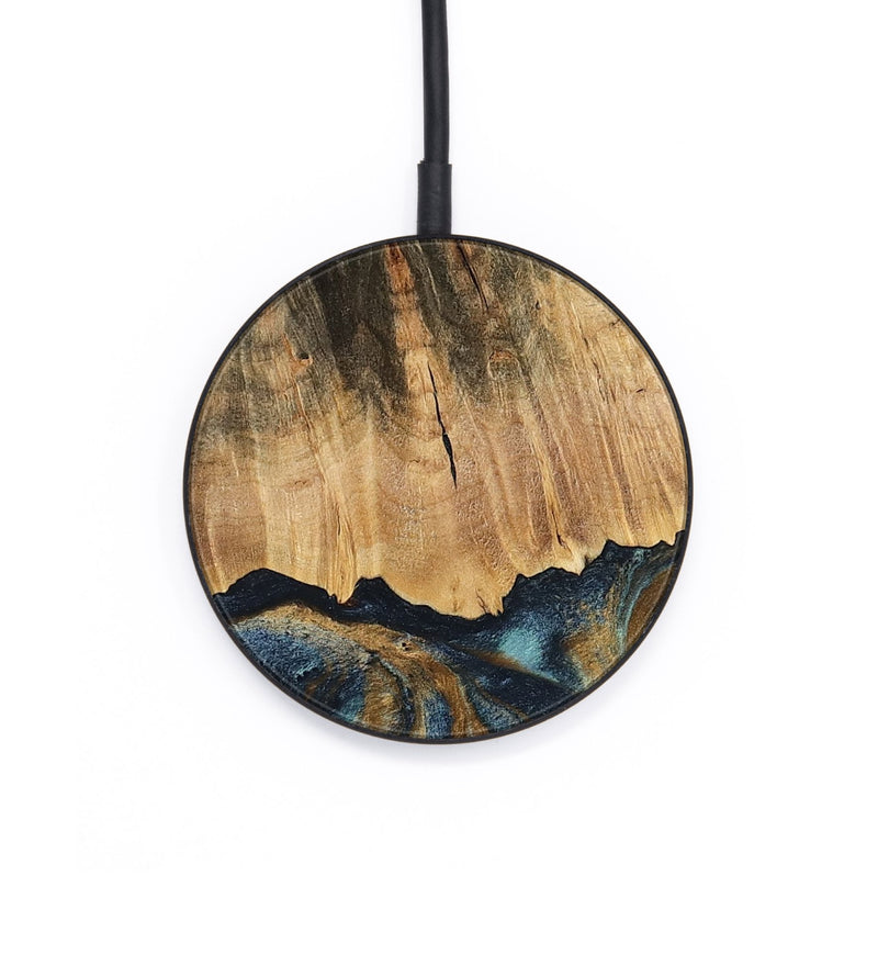 Circle Wood Wireless Charger - Berger (Teal & Gold, 744646)