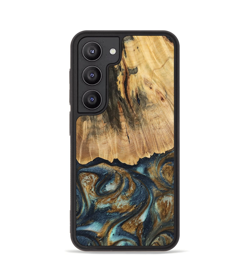 Galaxy S23 Wood Phone Case - Berger (Teal & Gold, 744646)