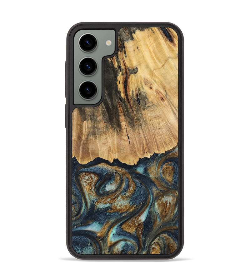 Galaxy S23 Plus Wood Phone Case - Berger (Teal & Gold, 744646)