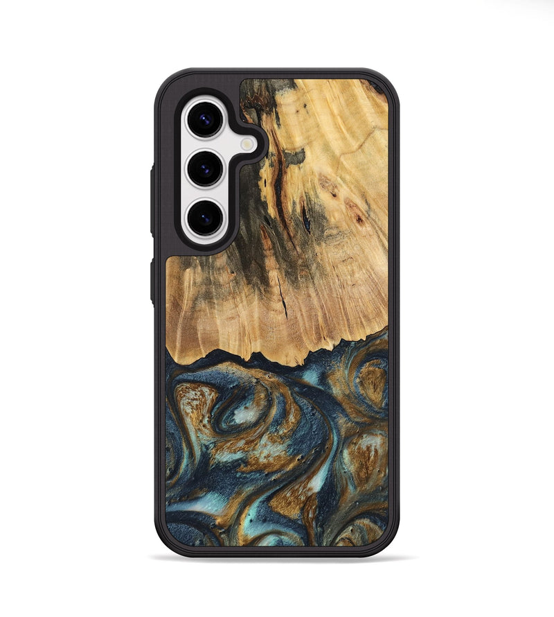 Galaxy S25 Plus Wood Phone Case - Berger (Teal & Gold, 744646)