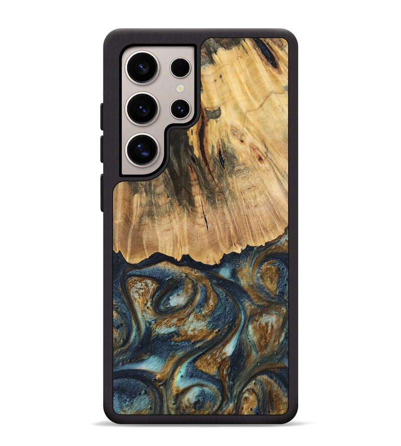 Galaxy S25 Ultra Wood Phone Case - Berger (Teal & Gold, 744646)