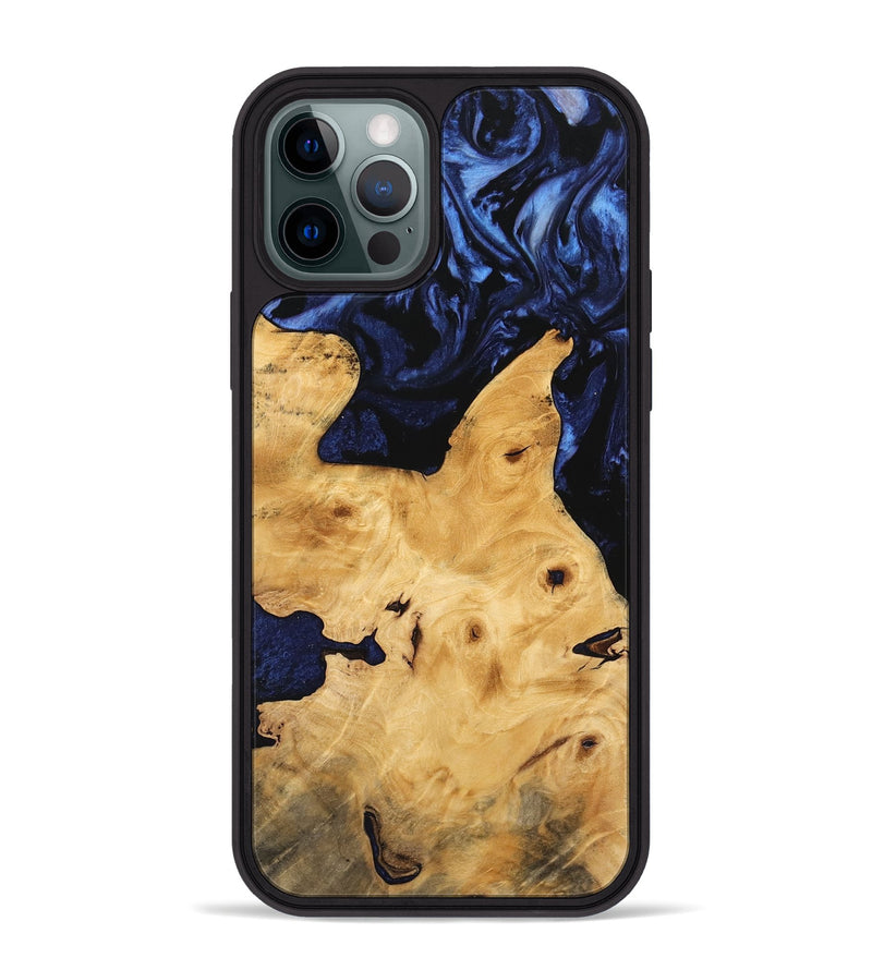 iPhone 12 Pro Max Wood Phone Case - Tsugio (Blue, 744648)