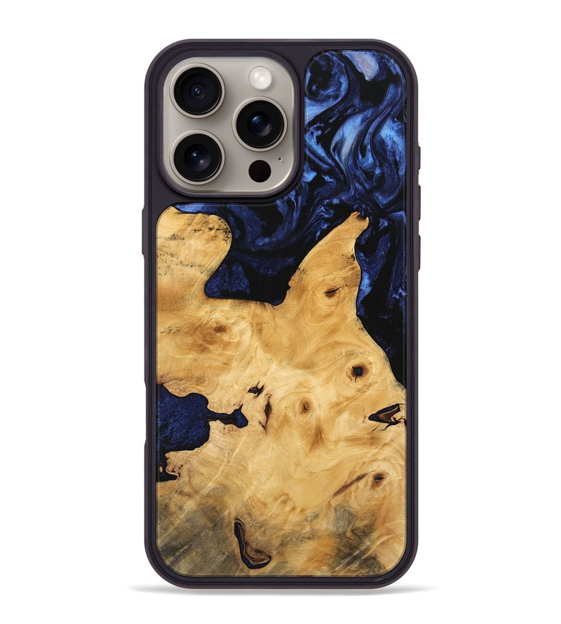 iPhone 16 Pro Max Wood Phone Case - Tsugio (Blue, 744648)