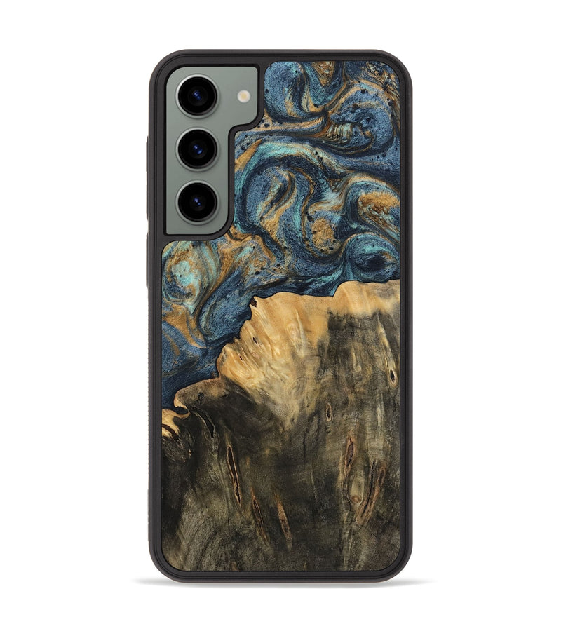 Galaxy S23 Plus Wood Phone Case - Devinne (Teal & Gold, 744649)