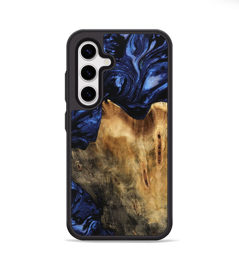 Galaxy S25 Wood Phone Case - Calvin (Blue, 744650)