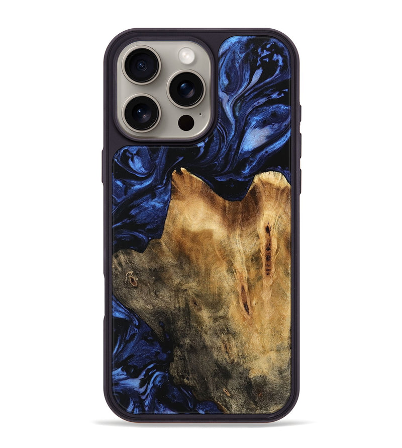 iPhone 16 Pro Max Wood Phone Case - Calvin (Blue, 744650)