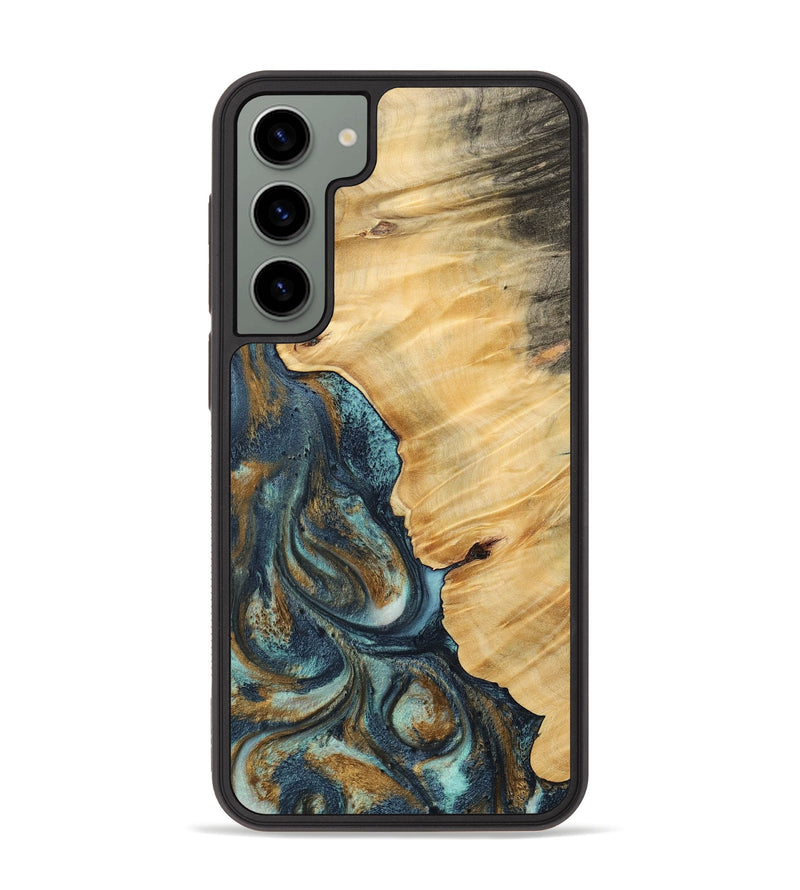 Galaxy S23 Plus Wood Phone Case - Verile (Teal & Gold, 744651)