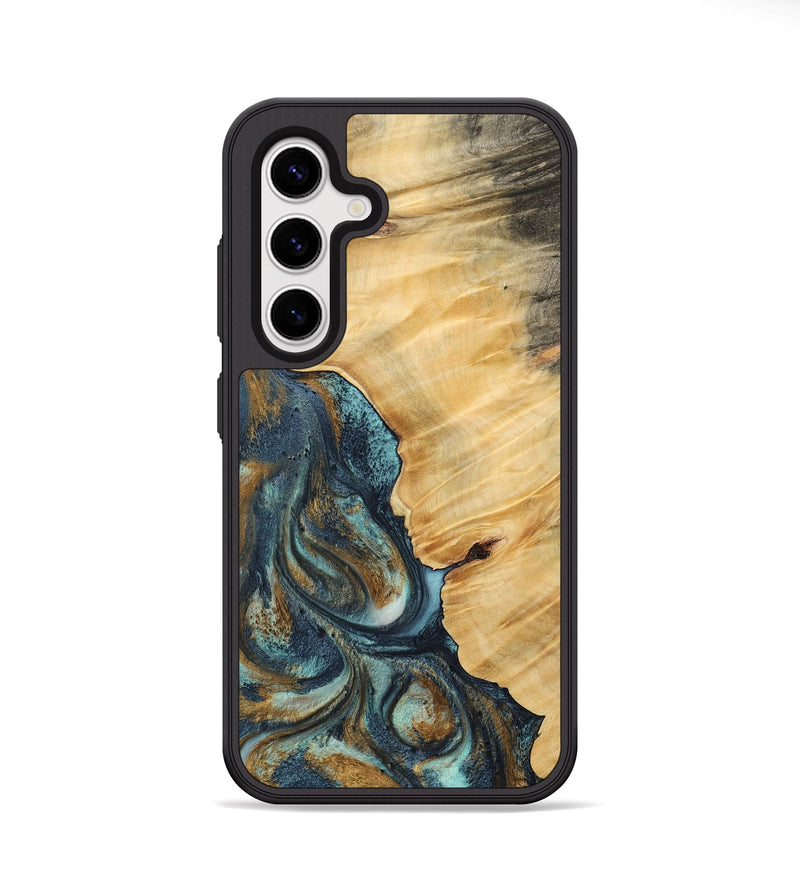 Galaxy S25 Plus Wood Phone Case - Verile (Teal & Gold, 744651)