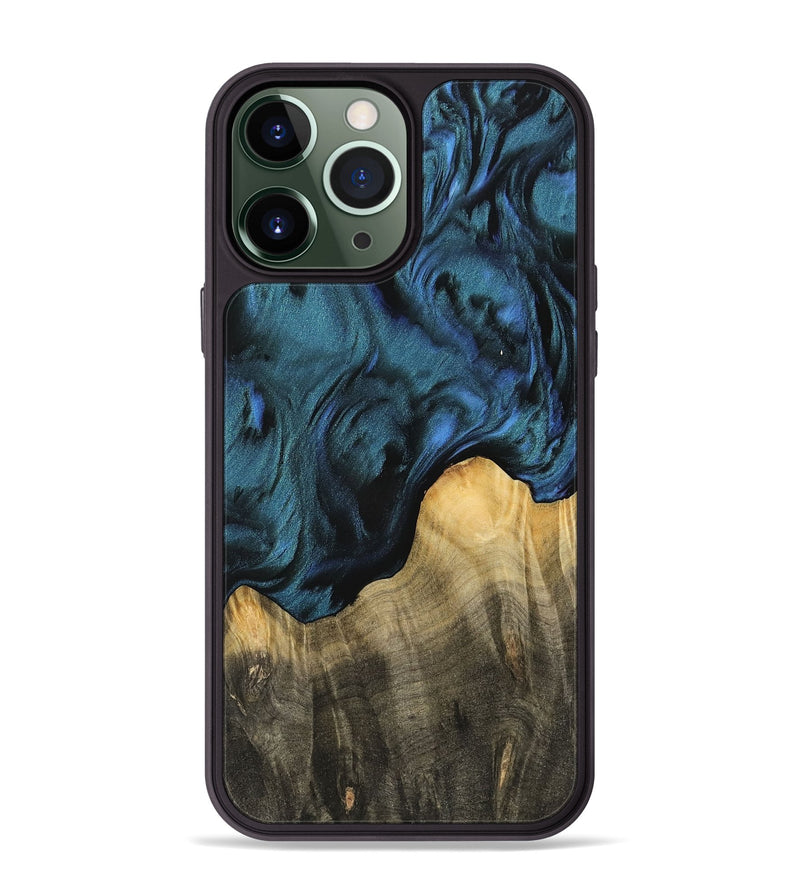 iPhone 13 Pro Max Wood Phone Case - Yukuo (Blue, 744657)